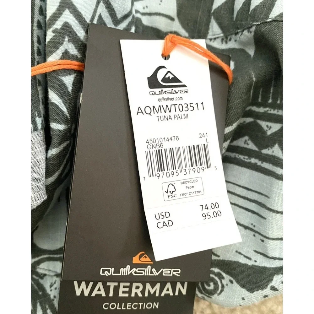 Quiksilver Mens Waterman Tropical Fish Vacation Button Down Top Size Large